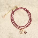 Buddha Stones Natural 2.5mm Garnet Beads Flower Purification Multilayer Bracelet - image 3