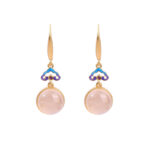 Buddha Stones 925 Sterling Silver Posts Natural Chalcedony Gold-plated Harmony Earrings - image 5