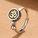 Buddha Stones Natural Om Symbol Adjustable Wealth Men's Ring - Copper(Wealth ♥ Luck) - image 1