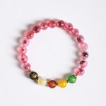 Buddha Stones Natural Colorful Candy Agate Five Gods Of Wealth Harmony Bracelet - Pink Candy Agate(Wrist Circumference: 14-15cm) - image 4