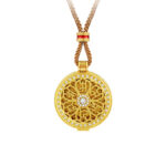 Buddha Stones Om Mani Padme Hum Openable Copper Plated Gold Wealth Necklace Pendant - image 6
