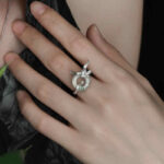 Buddha Stones 925 Sterling Silver Iris Design Peace Buckle Quartzite Jade Balance Ring - image 9