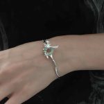 Buddha Stones 925 Sterling Silver Iris Peace Buckle Quartzite Jade Protection Bracelet Bangle - image 4