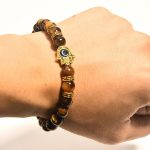 Buddha Stones Tiger Eye Beads Evil Eye Courage Bracelet - image 5