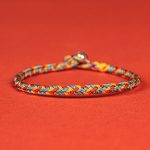 Buddha Stones 925 Sterling Silver Eight Thread Peace Knot Colorful Rope Luck Braided Bracelet - 925 Sterling Silver(Wrist Circumference:19cm) - image 1