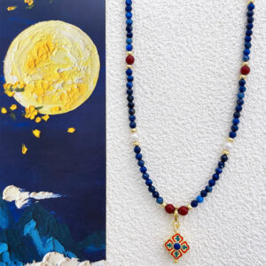 Buddha Stones Lazurite Pearl Positive Necklace Pendant - Lazurite(♥ Positive ♥ Self Care ♥) - image 1