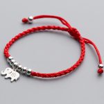 Buddha Stones 925 Sterling Silver Beads Snowflake Elephant Red String Luck Bracelet - image 3