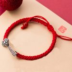Buddha Stones Retro 925 Sterling Silver Ruyi As One Wishes Red String Braided Luck Bracelet - image 4