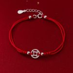 Buddha Stones 925 Sterling Silver Hollow Copper Coin Luck String Bracelet - 925 Sterling Silver(Wrist Circumference: 15-18cm) - image 1