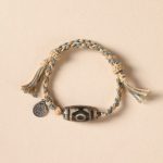 Buddha Stones Handmade Tibetan Dzi Bead Wealth Protection Braided String Bracelet - image 12