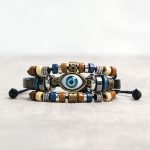 Buddha Stones Tibetan Evil Eye Leather Adjustable Protection Bracelet - STRING - Black - image 1