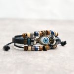 Buddha Stones Tibetan Evil Eye Leather Adjustable Protection Bracelet - image 2