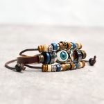 Buddha Stones Tibetan Evil Eye Leather Adjustable Protection Bracelet - image 6