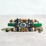 Buddha Stones Tibetan Evil Eye Leather Adjustable Protection Bracelet - STRING - Green - image 17