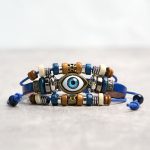 Buddha Stones Tibetan Evil Eye Leather Adjustable Protection Bracelet - STRING - Blue - image 21
