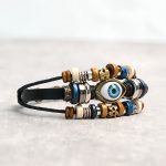 Buddha Stones Tibetan Evil Eye Leather Adjustable Protection Bracelet - image 31
