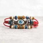 Buddha Stones Tibetan Evil Eye Leather Adjustable Protection Bracelet - BUCKLE - Red - image 39