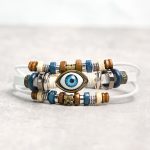 Buddha Stones Tibetan Evil Eye Leather Adjustable Protection Bracelet - BUCKLE - White - image 55