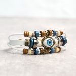 Buddha Stones Tibetan Evil Eye Leather Adjustable Protection Bracelet - image 56