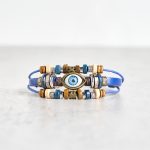 Buddha Stones Tibetan Evil Eye Leather Adjustable Protection Bracelet - BUCKLE - Blue - image 51