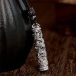 Buddha Stones Copper Fu Character Dragon Pattern Balance Pendant Necklace - image 2