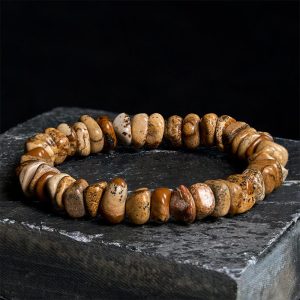 Buddha Stones Picture Jasper Irregular Blocks Balance Bracelet - 17-17.5cm - image 1