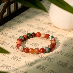 Buddha Stones Natural Alashan Agate Confidence Bracelet - Alashan Agate(Bead Size: 12mm) - image 1