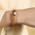 Buddha Stones Ultra-fine Olive Pit Lotus Inner Strength Double Circle Bracelet - image 5