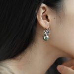 Buddha Stones Lotus Round Bead Copper Enlightenment Earrings - image 8