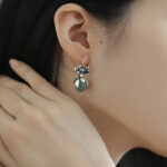 Buddha Stones Lotus Round Bead Copper Enlightenment Earrings - image 5