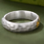 Buddha Stones Hammer Pattern Om Mani Padme Hum Copper Plated Silver Wealth Ring - image 10