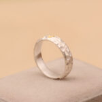 Buddha Stones Hammer Pattern Om Mani Padme Hum Copper Plated Silver Wealth Ring - image 16
