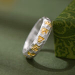 Buddha Stones 999 Sterling Silver Hammer Pattern Om Mani Padme Hum Balance Ring - image 2