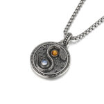 Buddha Stones Snack Yin Yang Symbol Copper Wealth Necklace Pendant - image 2
