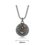 Buddha Stones Snack Yin Yang Symbol Copper Wealth Necklace Pendant - image 8