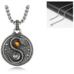 Buddha Stones Snack Yin Yang Symbol Copper Wealth Necklace Pendant - image 9