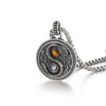 Buddha Stones Snack Yin Yang Symbol Copper Wealth Necklace Pendant - image 4
