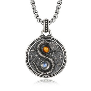 Buddha Stones Snack Yin Yang Symbol Copper Wealth Necklace Pendant - Copper(Wealth ♥ Luck) - image 1