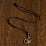 Buddha Stones Om Mani Padme Hum Copper Plated Silver Wealth Rotating Necklace Pendant - image 2