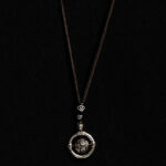 Buddha Stones Om Mani Padme Hum Copper Plated Silver Wealth Rotating Necklace Pendant - image 9