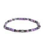 Buddha Stones Amethyst Hematite Spiritual Awareness Bracelet - Amethyst Hematite(Wrist Circumference 15-17cm) - image 1