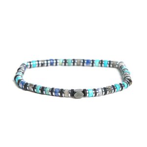 Buddha Stones Various Stones Hematite Turquoise Emperor Stone Powerful Support Bracelet - Hematite Turquoise(Wrist Circumference 15-17cm) - image 1