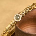 Buddha Stones Cloud Pattern Jade Copper Luck Bracelet Bangle 2.36 IN (60 MM) - image 5