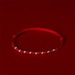Buddha Stones 925 Sterling Silver Beads Red String Adjustable Luck Bracelet - image 4