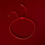 Buddha Stones 925 Sterling Silver Plated Gold Beads Red String Braided Protection Bracelet - image 2