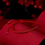 Buddha Stones 925 Sterling Silver Plated Gold Beads Red String Braided Protection Bracelet - image 3
