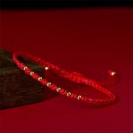 Buddha Stones 925 Sterling Silver Plated Gold Beads Red String Braided Protection Bracelet - image 4