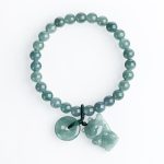 Buddha Stones Blue Jade Peace Buckle Lucky Cat Prosperity Bracelet - image 3