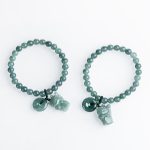 Buddha Stones Blue Jade Peace Buckle Lucky Cat Prosperity Bracelet - image 10
