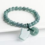Buddha Stones Blue Jade Peace Buckle Lucky Cat Prosperity Bracelet - image 2